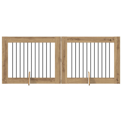 Cancello per cani con supporti 2 pcs Rovere Artigianale | homemem39