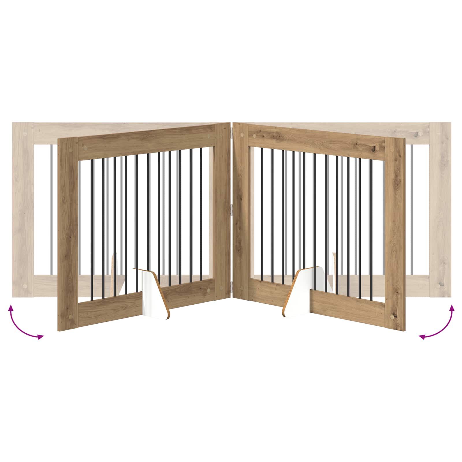 Cancello per cani con supporti 2 pcs Rovere Artigianale | homemem39