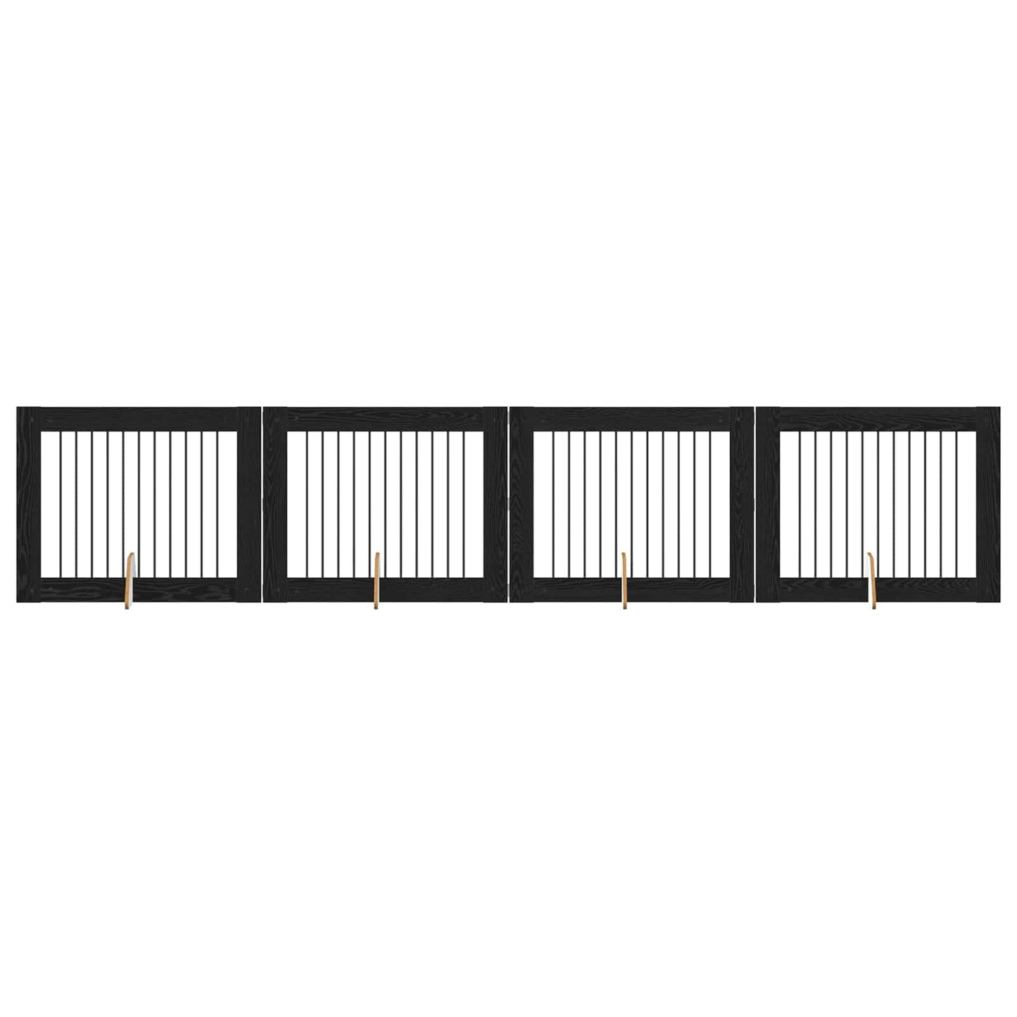 Cancello per cani con supporti 4 pcs Rovere Nero 100 x 80 cm | homemem39
