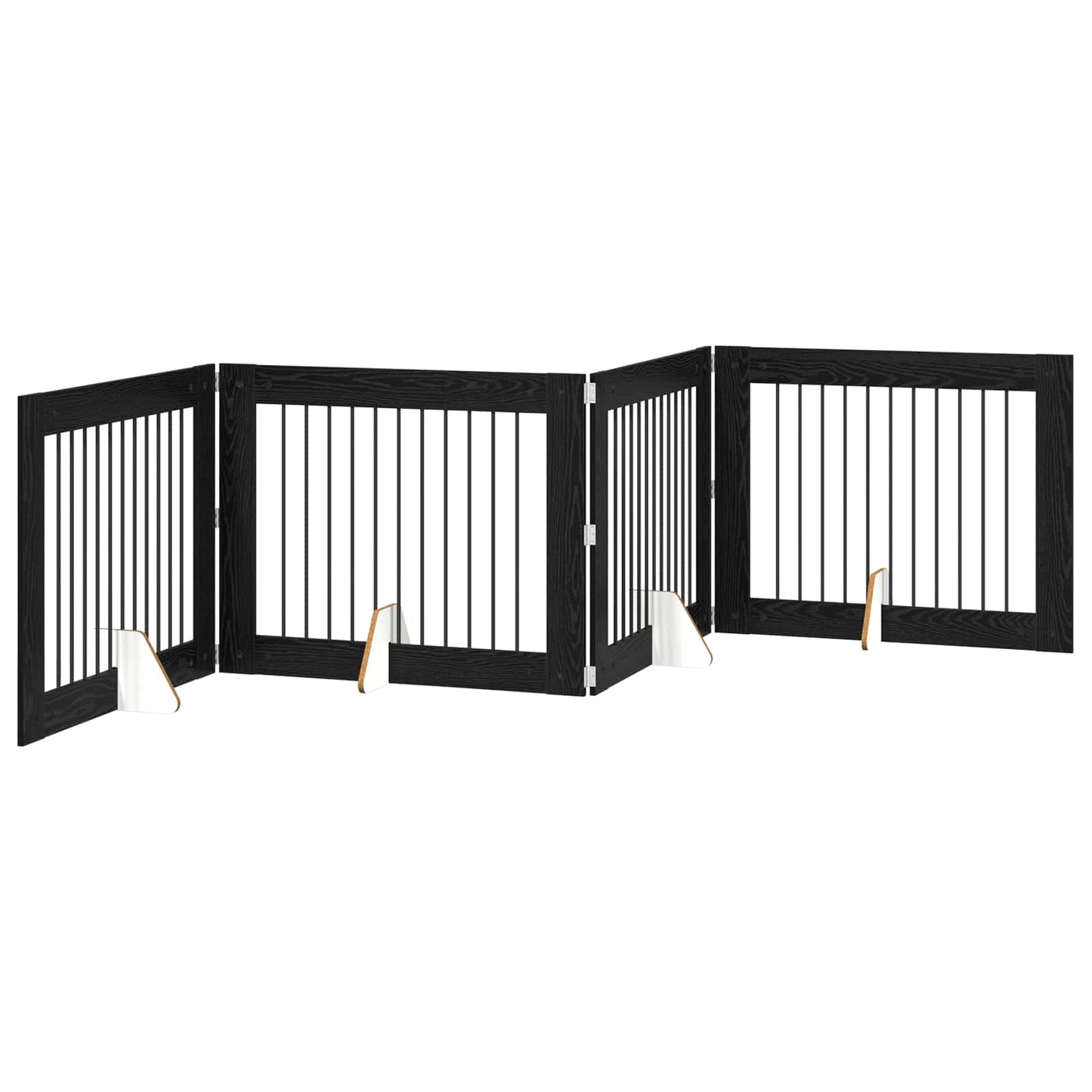 Cancello per cani con supporti 4 pcs Rovere Nero 100 x 80 cm | homemem39