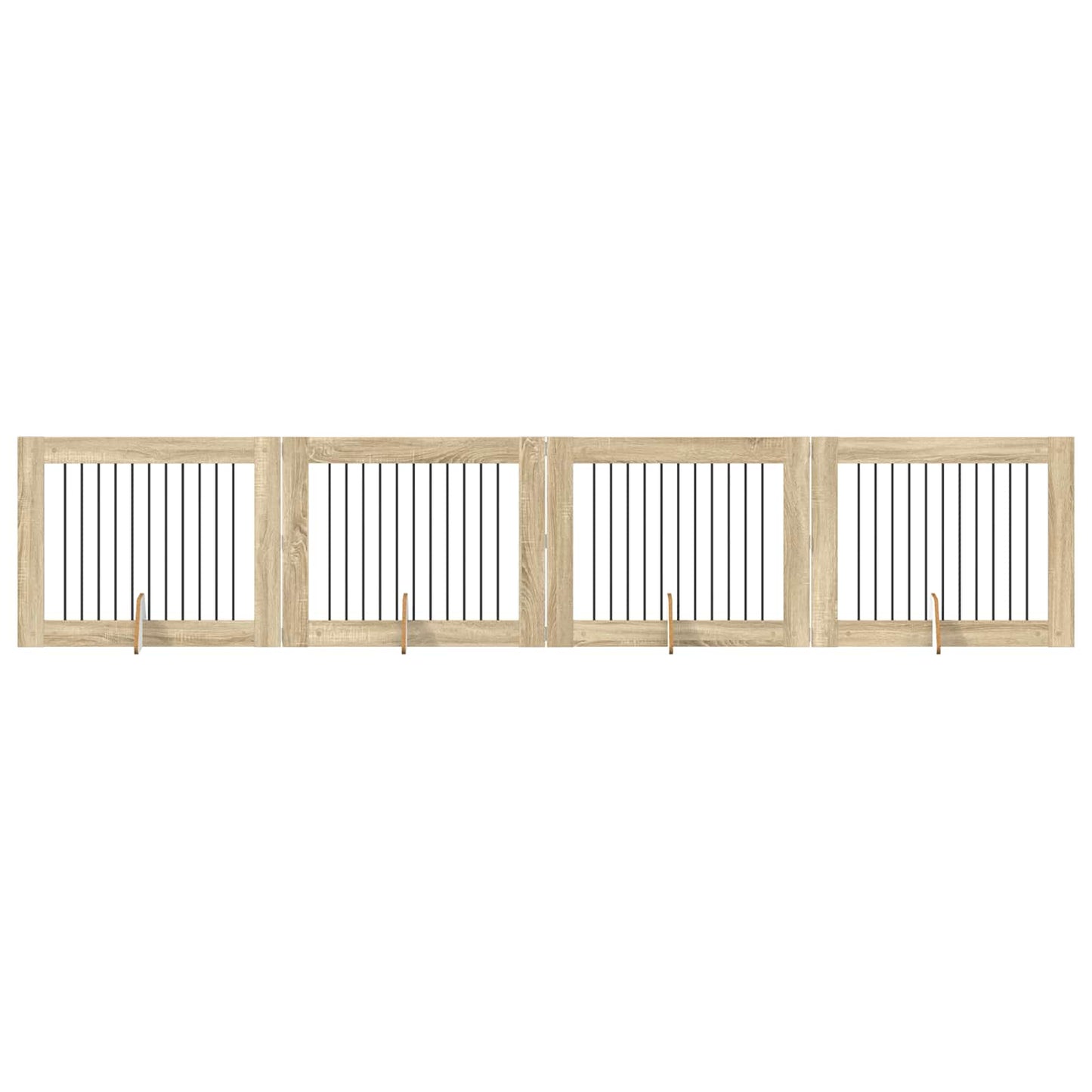 Cancello per cani con supporti 4 pcs Rovere Sonoma 100 x 80 cm | homemem39