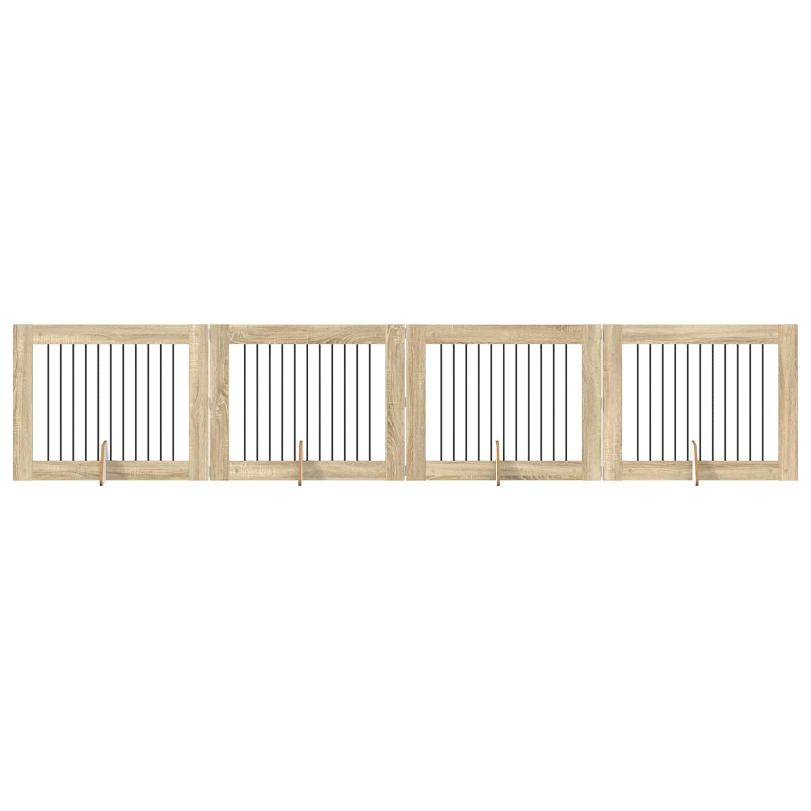 Cancello per cani con supporti 4 pcs Rovere Sonoma 100 x 80 cm | homemem39