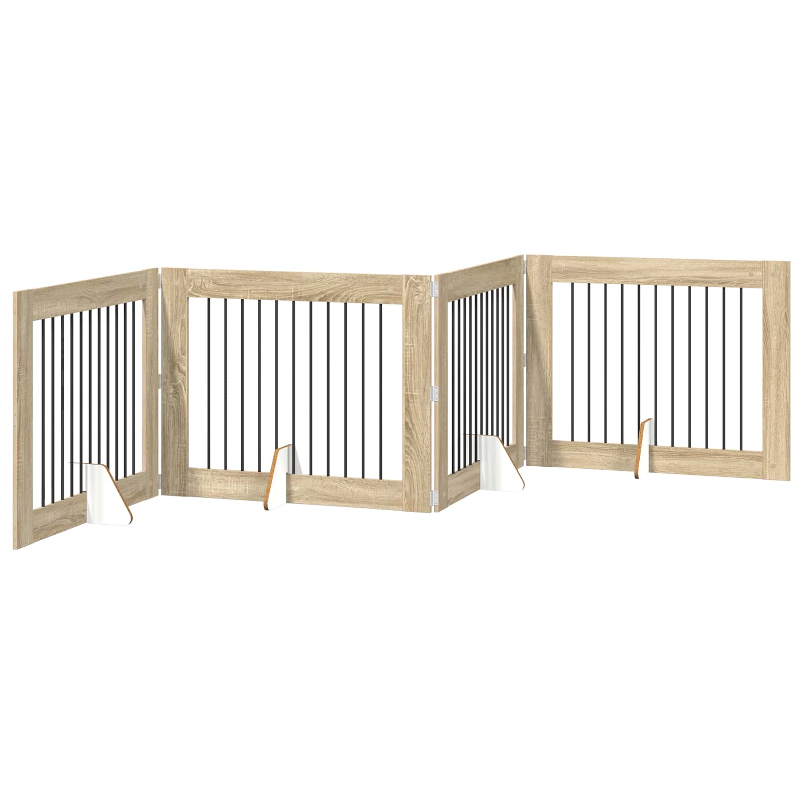 Cancello per cani con supporti 4 pcs Rovere Sonoma 100 x 80 cm | homemem39