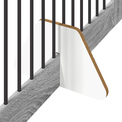 Cancello per cani con supporti 4 pcs Grigio Sonoma 100 x 80 cm | homemem39