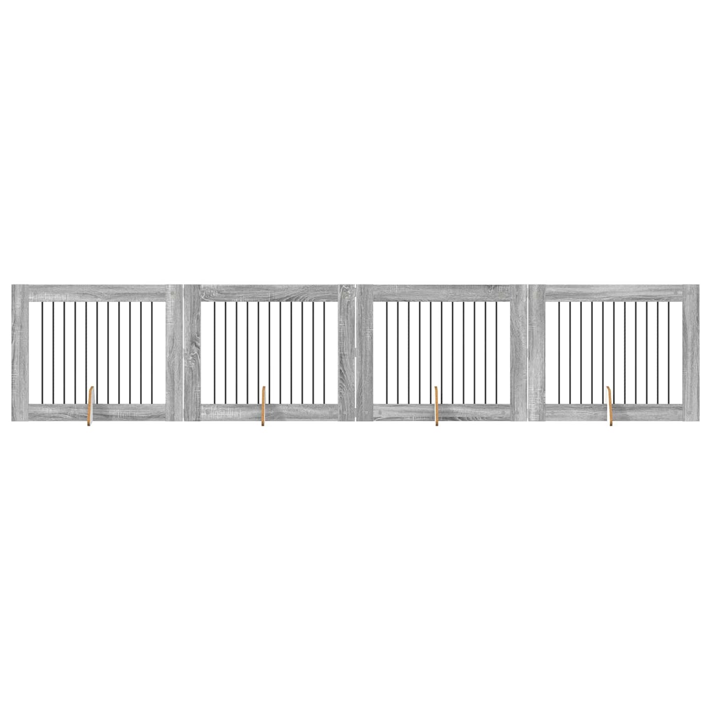 Cancello per cani con supporti 4 pcs Grigio Sonoma 100 x 80 cm | homemem39