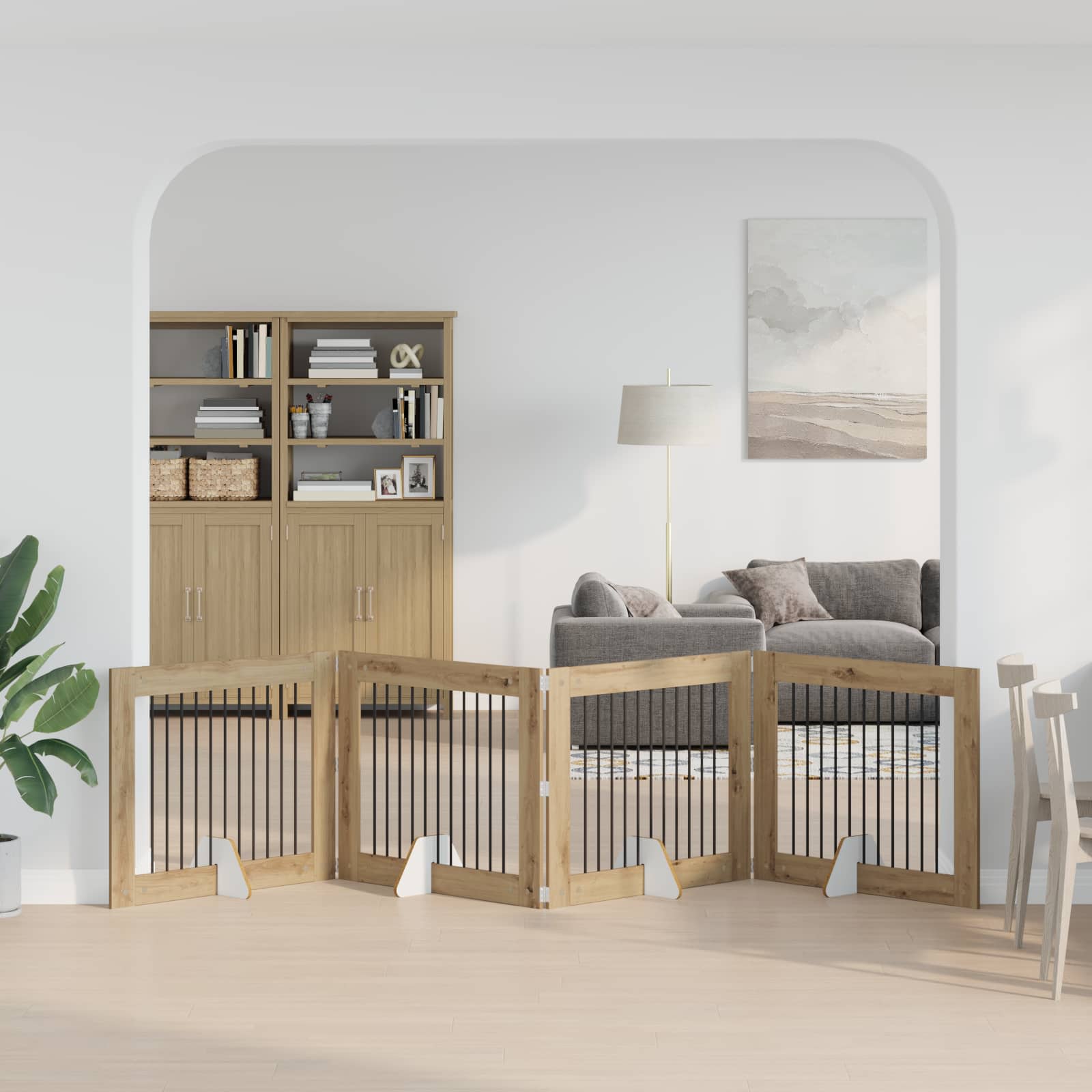 Cancello per cani con supporti 4 pcs Rovere Artigianale | homemem39