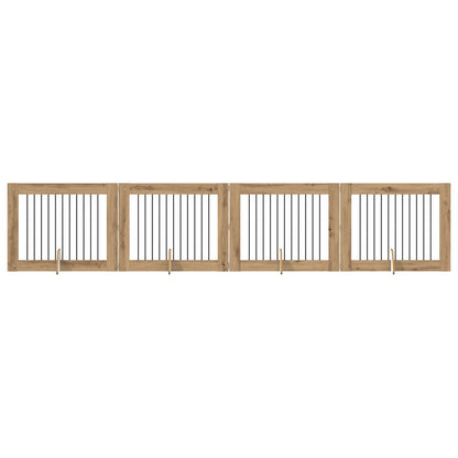 Cancello per cani con supporti 4 pcs Rovere Artigianale | homemem39