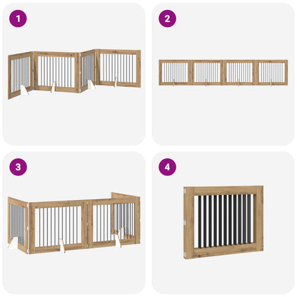 Cancello per cani pieghevole con supporti 4 pcs 401 cm