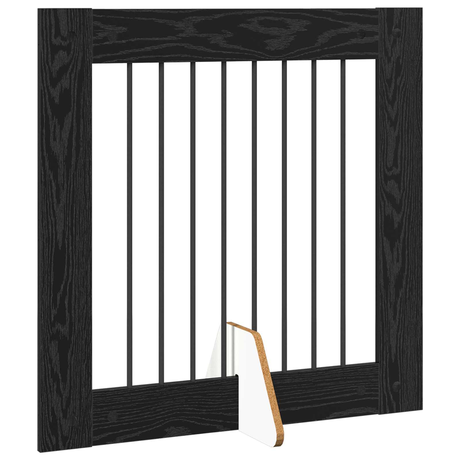 Cancello per cani con supporti 2 pcs Rovere Nero 80 x 80 cm | homemem39