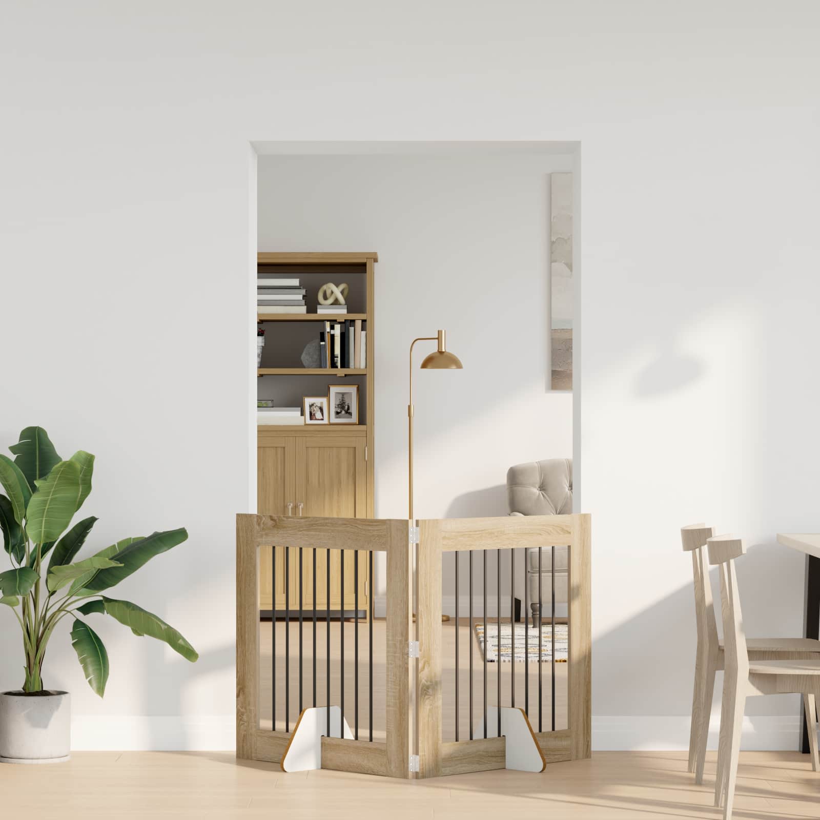 Cancello per cani con supporti 2 pcs Rovere Sonoma 80 x 80 cm | homemem39