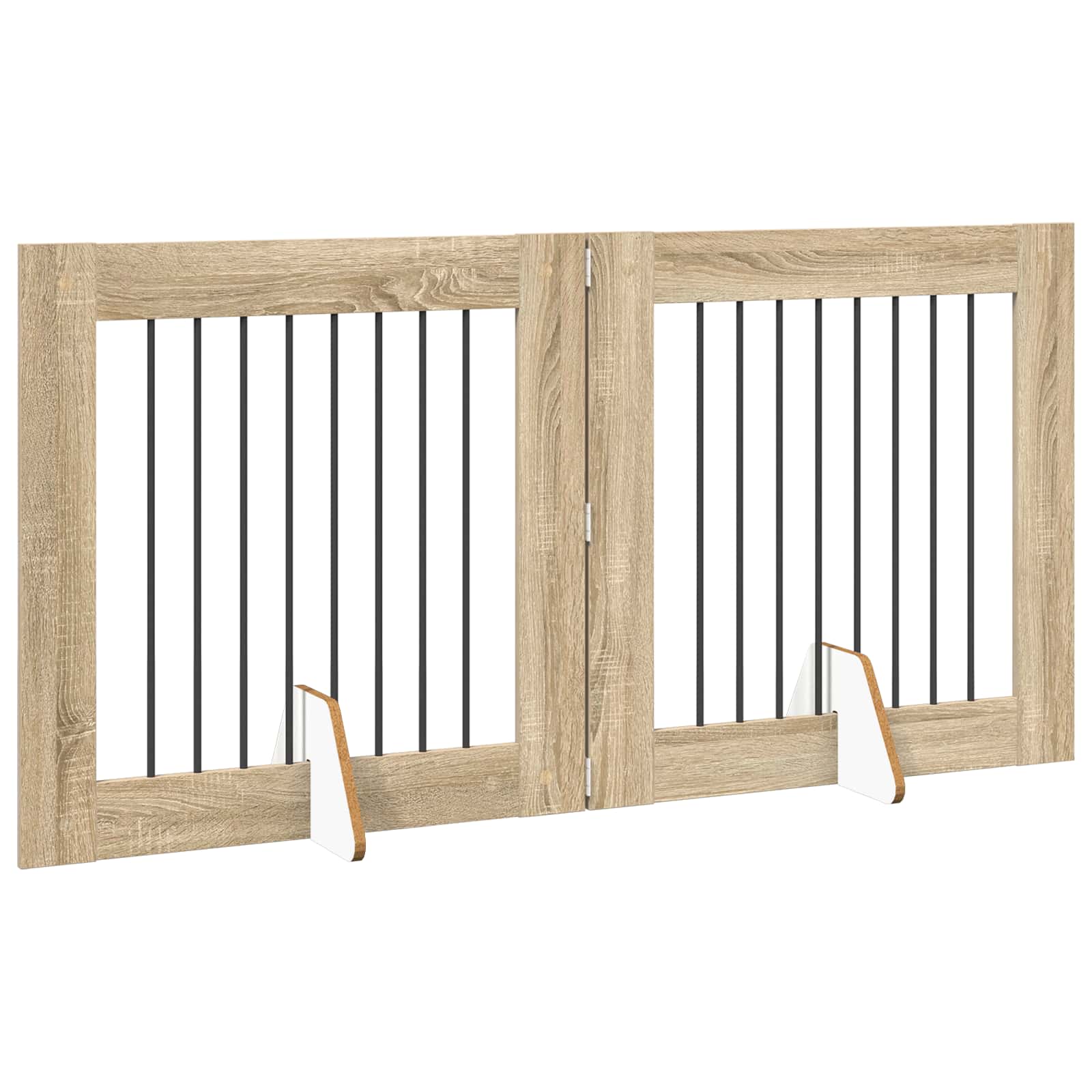 Cancello per cani con supporti 2 pcs Rovere Sonoma 80 x 80 cm | homemem39