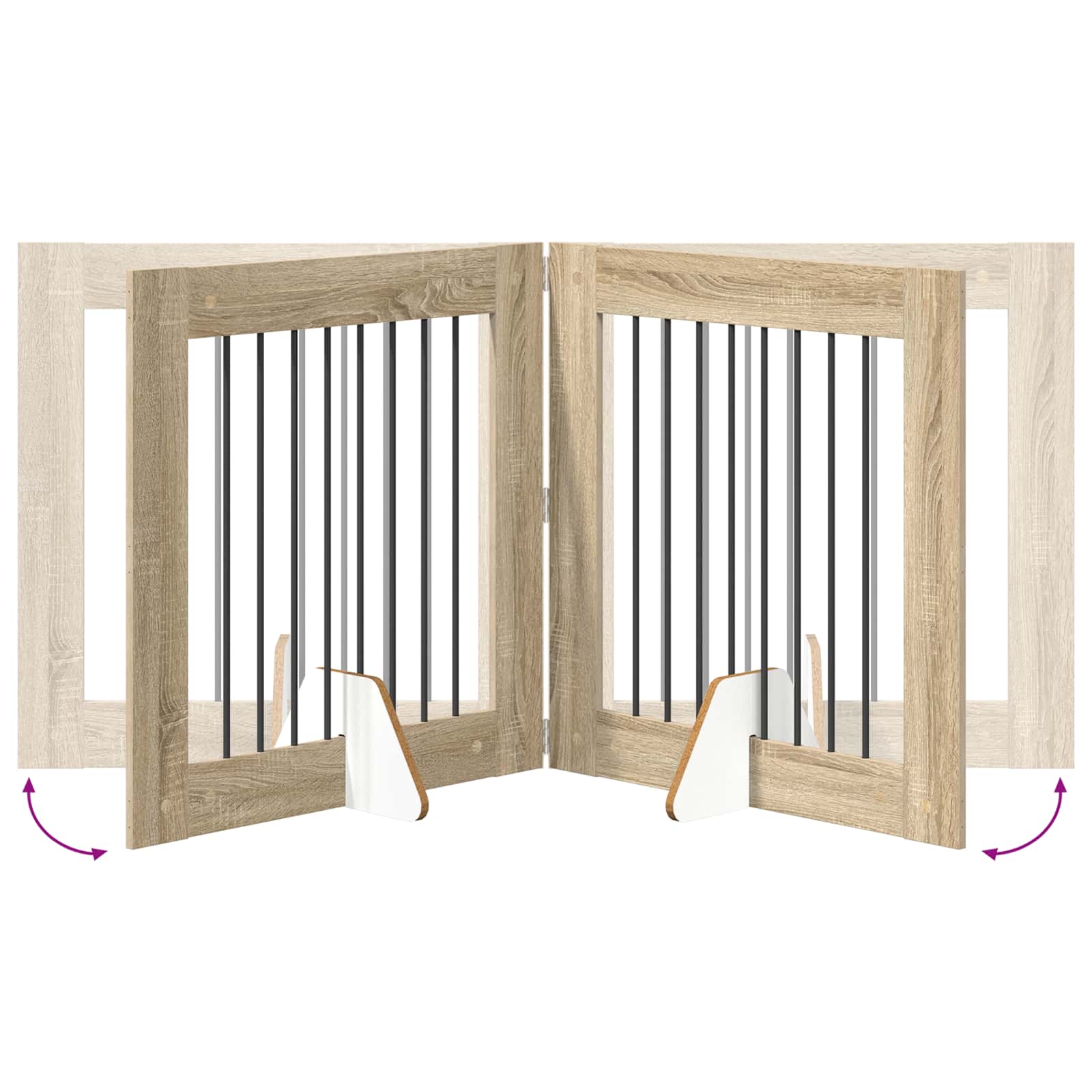 Cancello per cani con supporti 2 pcs Rovere Sonoma 80 x 80 cm | homemem39