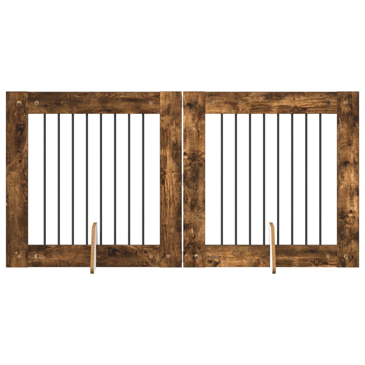 Cancello per cani con supporti 2 pcs Rovere Fumo 80 x 80 cm