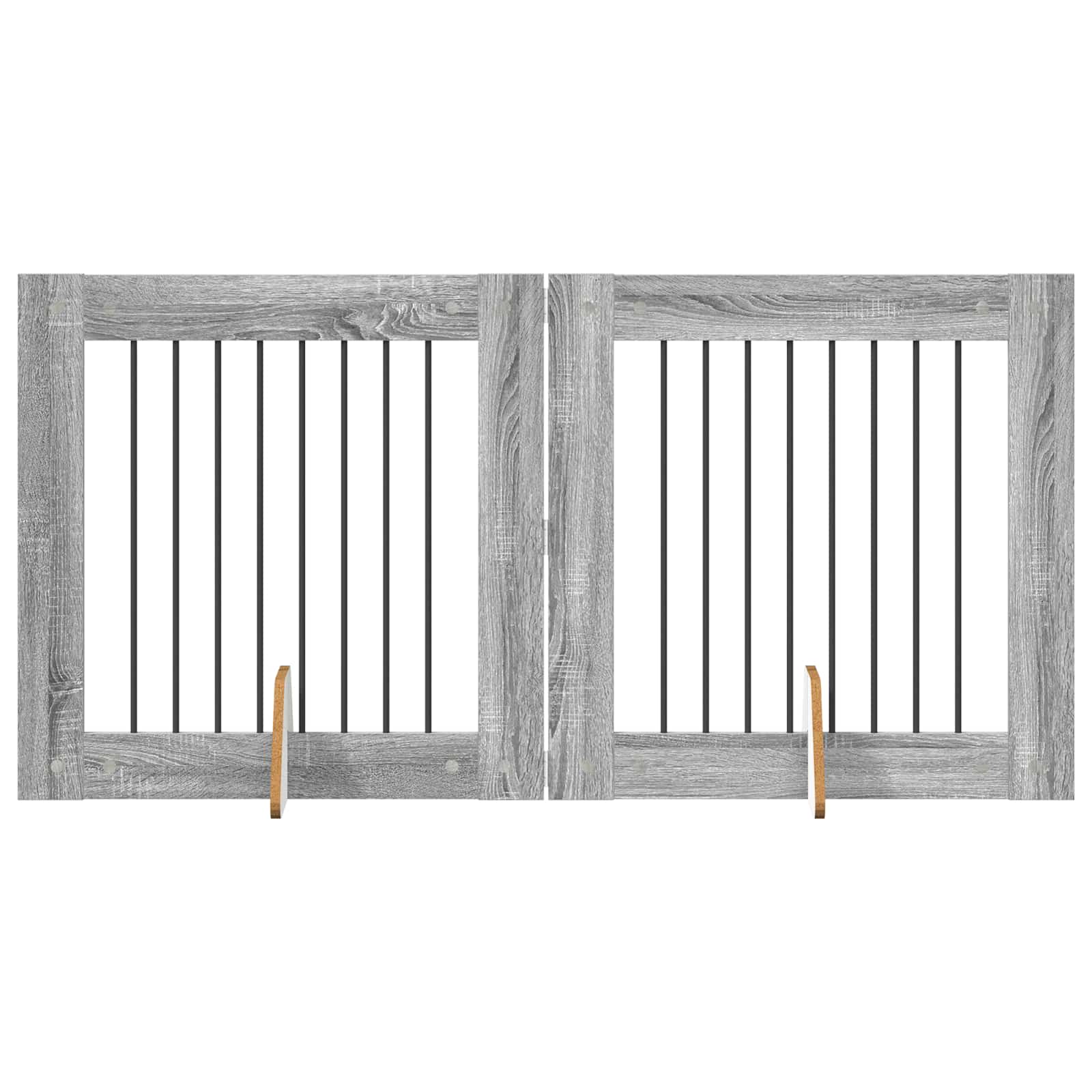 Cancello per cani con supporti 2 pcs Grigio Sonoma 80 x 80 cm | homemem39