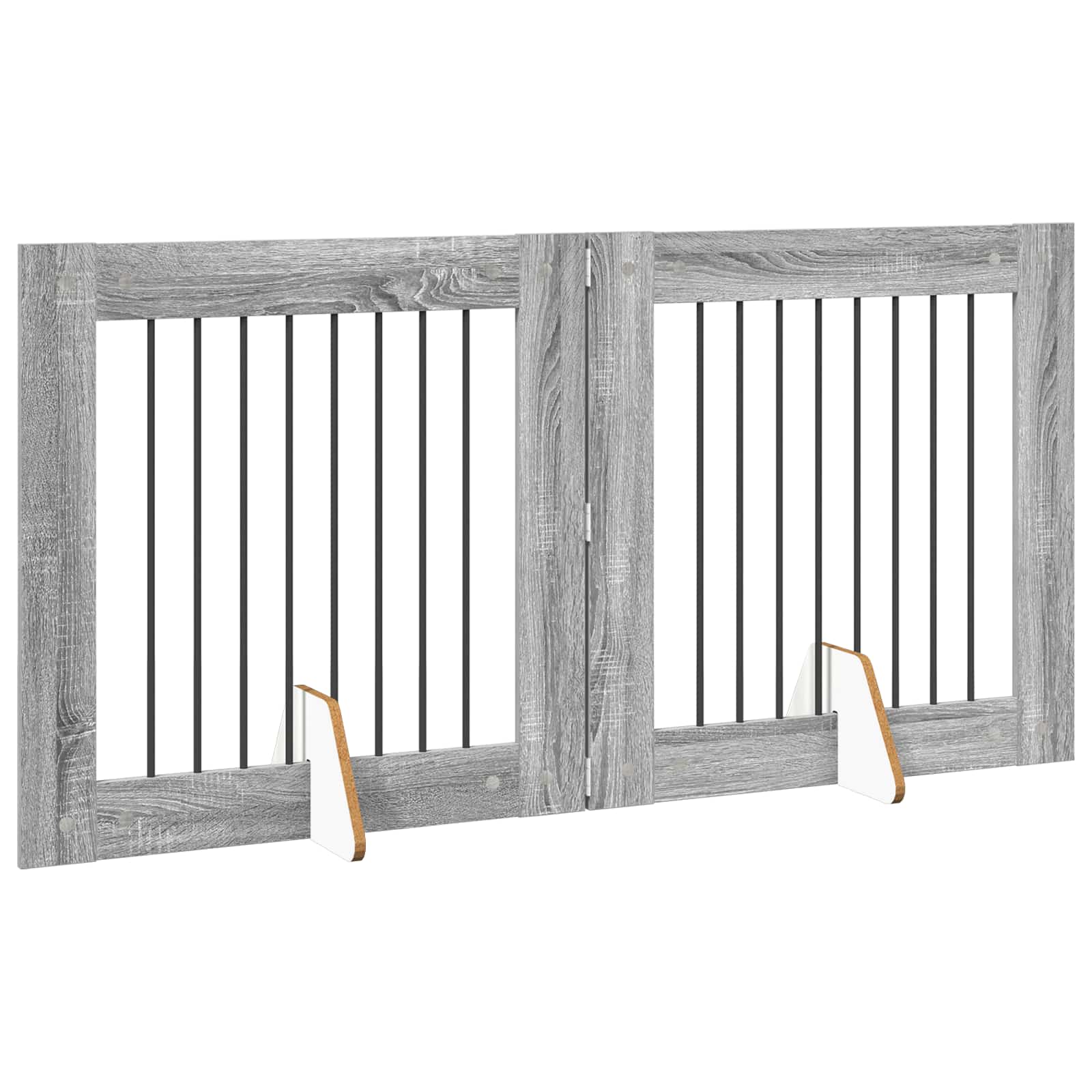 Cancello per cani con supporti 2 pcs Grigio Sonoma 80 x 80 cm | homemem39