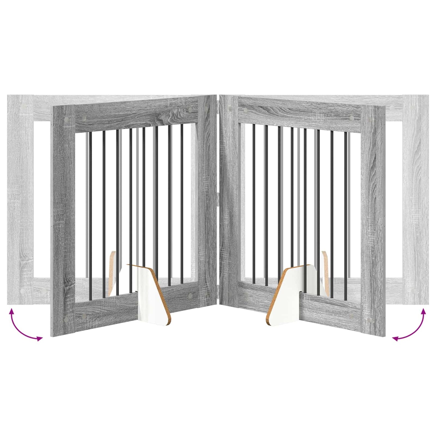 Cancello per cani con supporti 2 pcs Grigio Sonoma 80 x 80 cm | homemem39