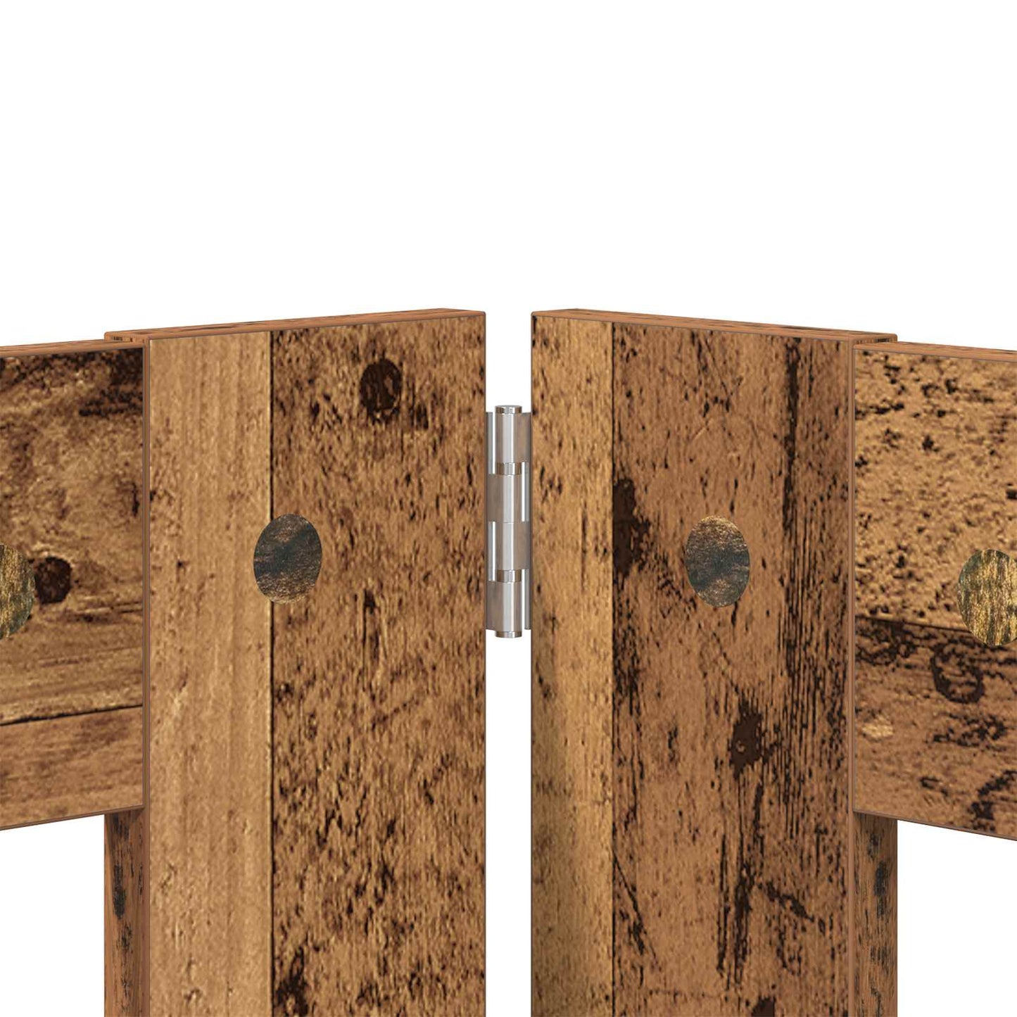 Cancello per cani con supporti 2 pcs Legno antico 80 x 80 cm | homemem39