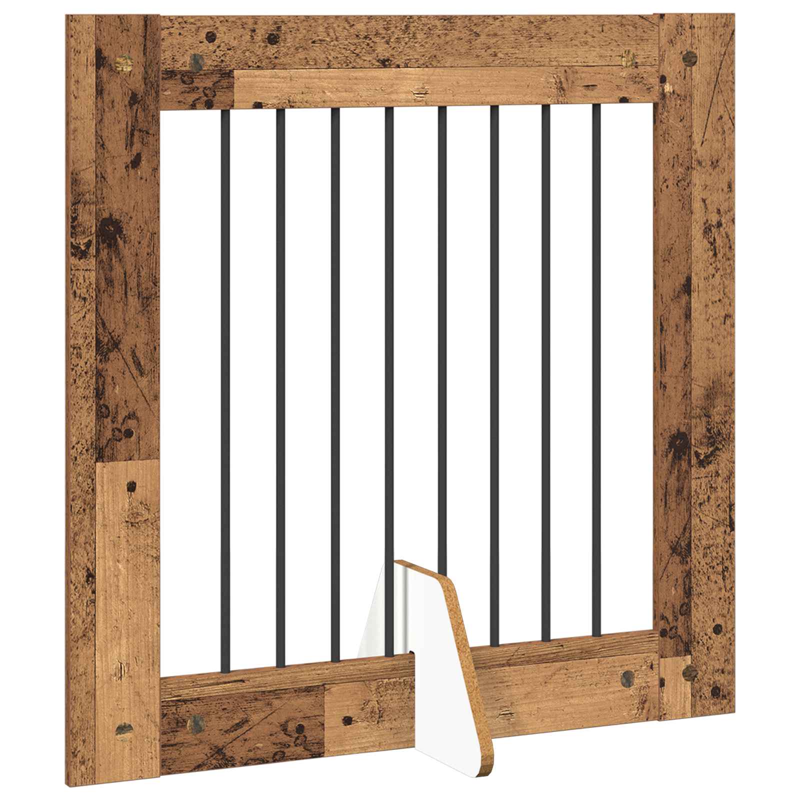 Cancello per cani con supporti 2 pcs Legno antico 80 x 80 cm | homemem39
