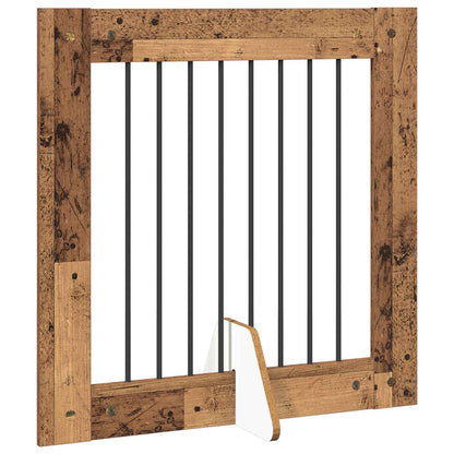 Cancello per cani con supporti 2 pcs Legno antico 80 x 80 cm | homemem39