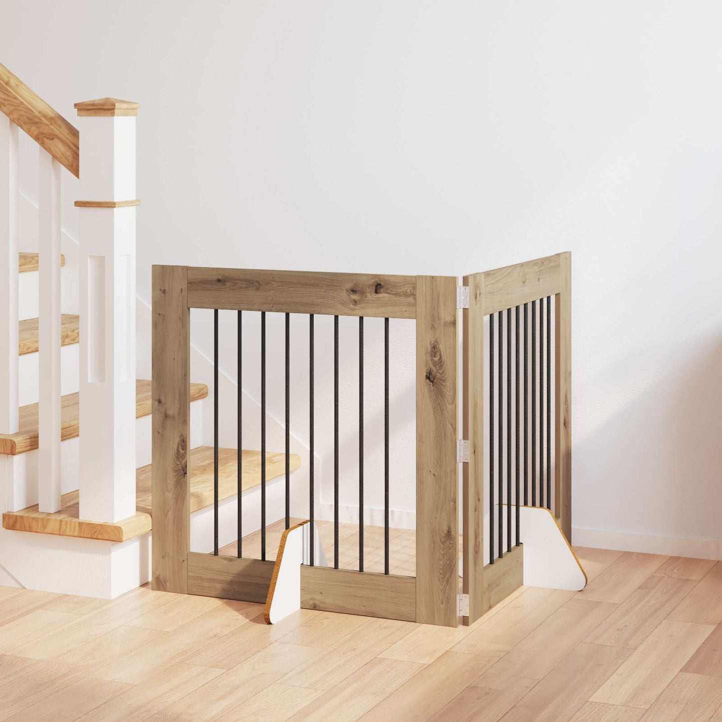 Cancello per cani con supporti 2 pcs Rovere Artigianale | homemem39