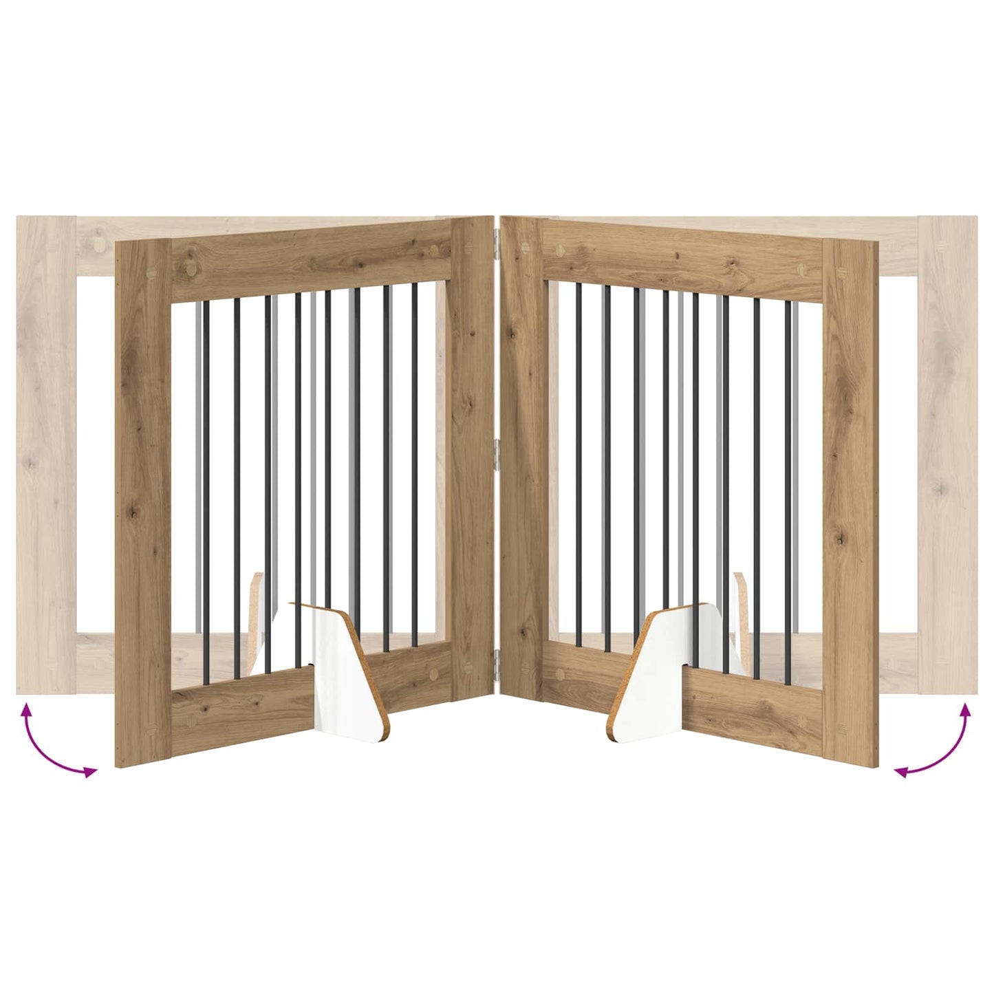 Cancello per cani con supporti 2 pcs Rovere Artigianale | homemem39