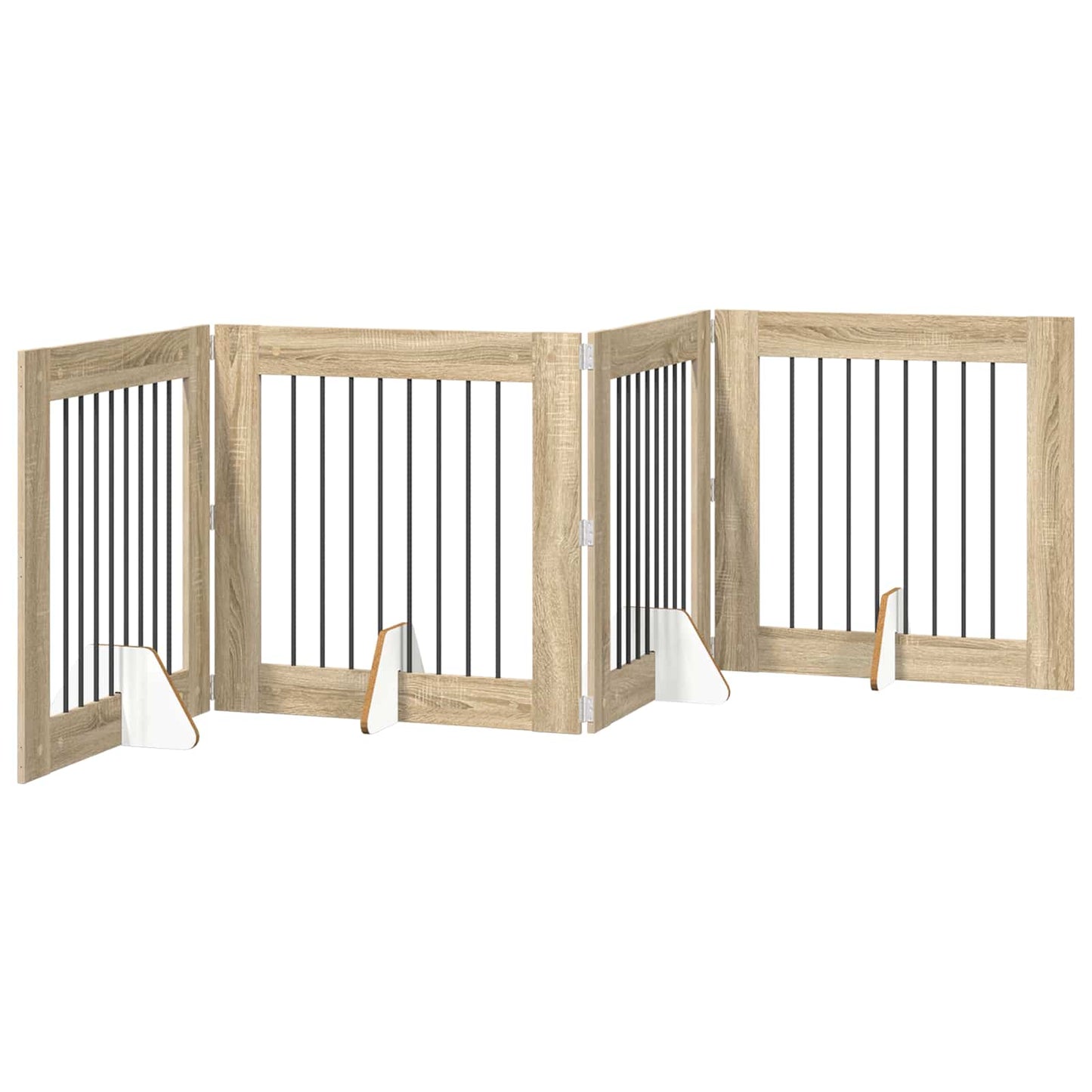 Cancello per cani con supporti 4 pcs Rovere Sonoma 80 x 80 cm | homemem39