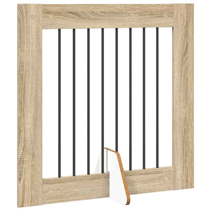 Cancello per cani con supporti 4 pcs Rovere Sonoma 80 x 80 cm | homemem39