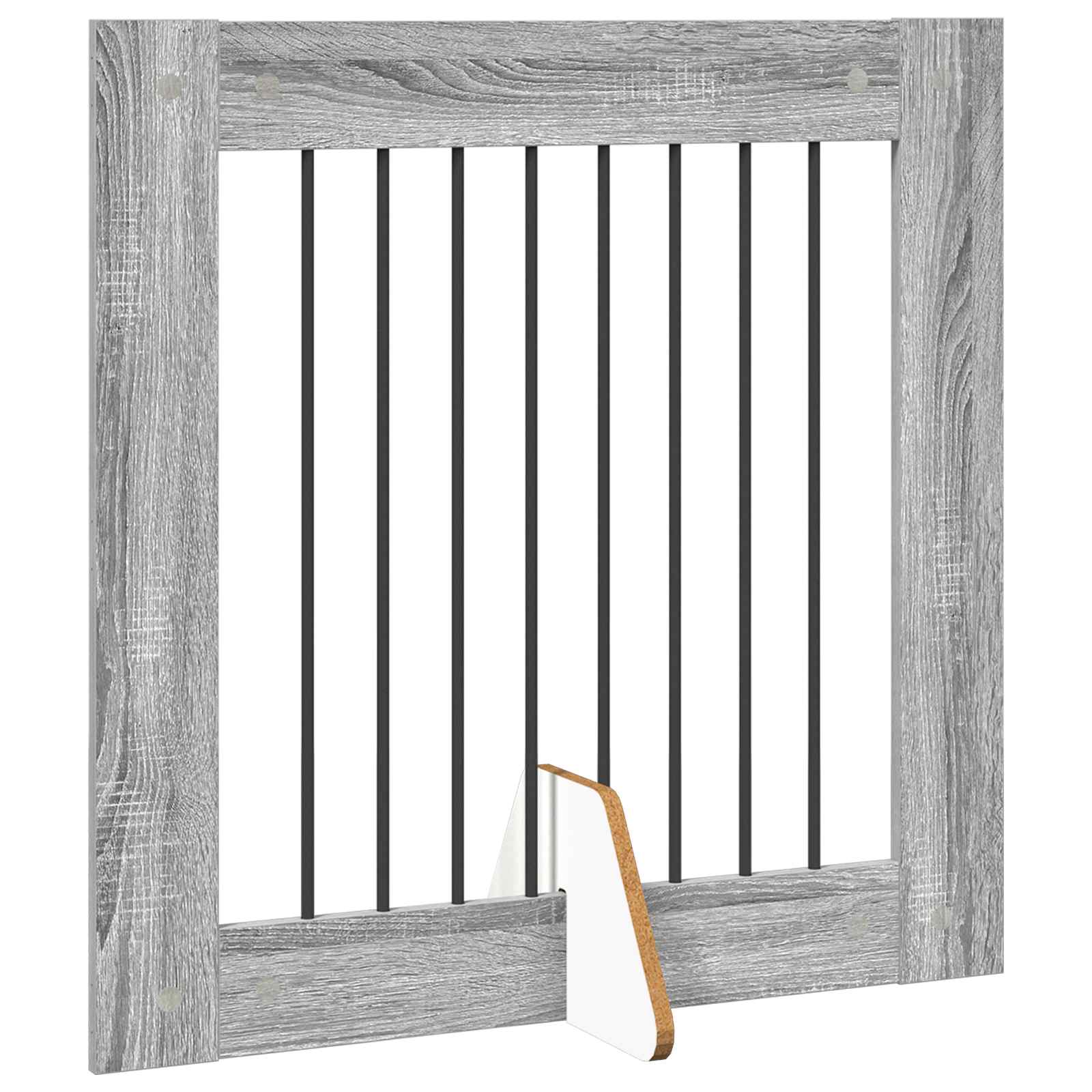 Cancello per cani con supporti 4 pcs Grigio Sonoma 80 x 80 cm | homemem39