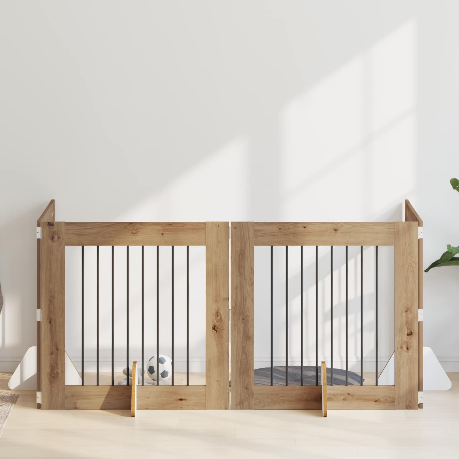 Cancello per cani con supporti 4 pcs Rovere Artigianale | homemem39