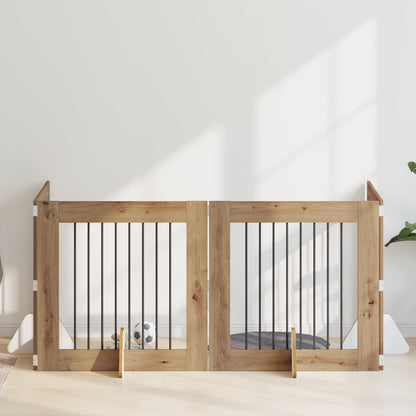 Cancello per cani con supporti 4 pcs Rovere Artigianale | homemem39