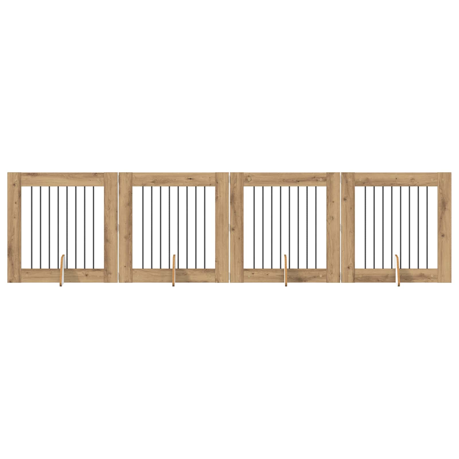 Cancello per cani con supporti 4 pcs Rovere Artigianale | homemem39