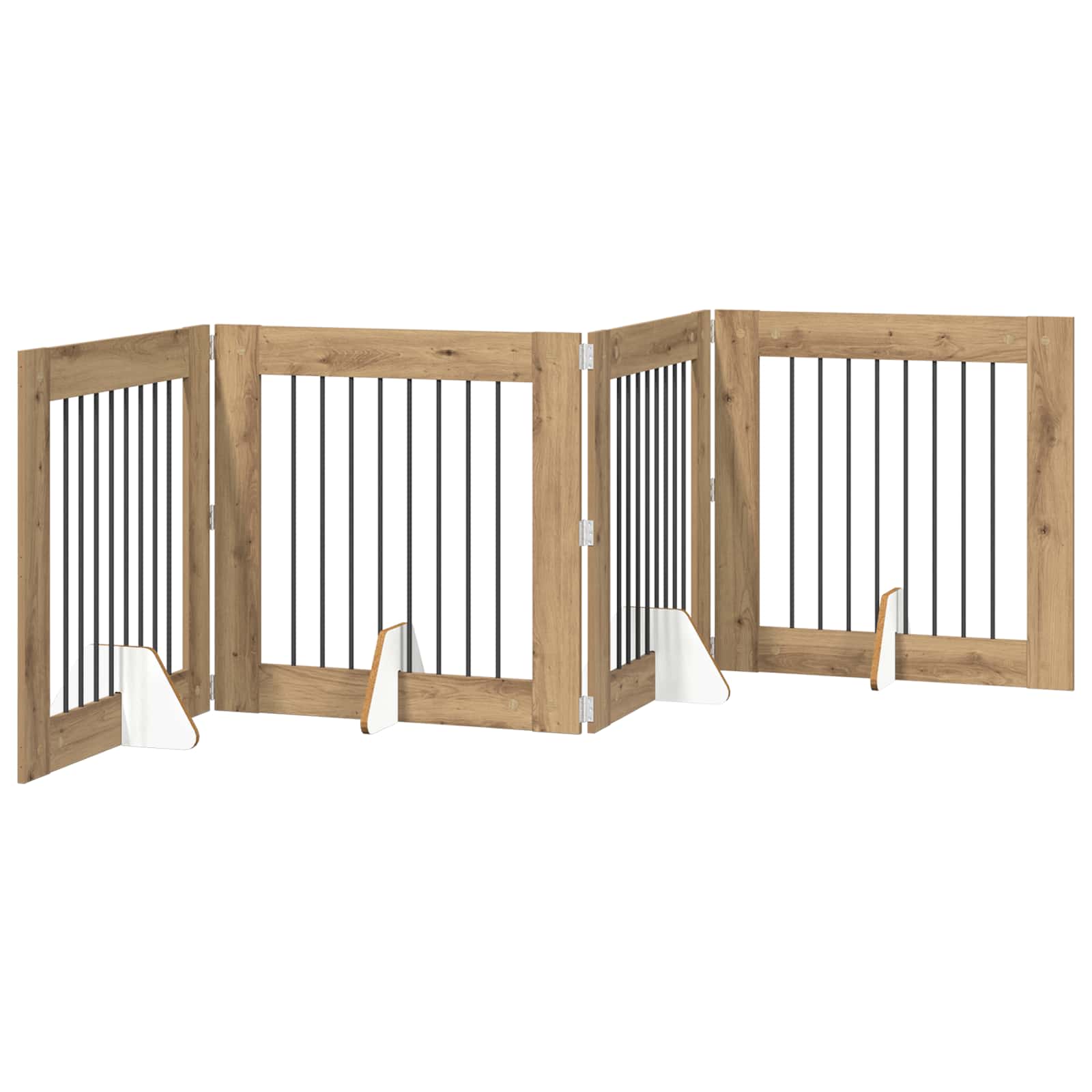 Cancello per cani con supporti 4 pcs Rovere Artigianale | homemem39