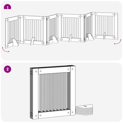 Cancello per cani con supporti 6 pcs Rovere Sonoma 80 x 80 cm | homemem39