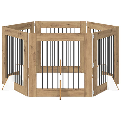 Cancello per cani con supporti 6 pcs Rovere Artigianale | homemem39