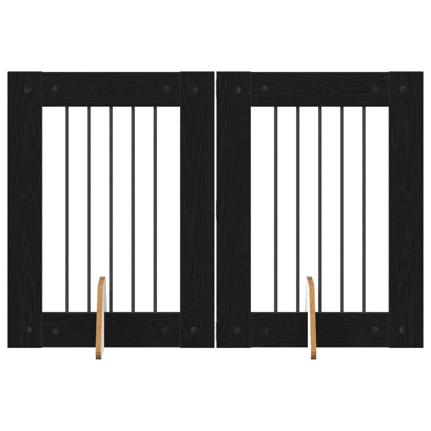 Cancello per cani con supporti 2 pcs Rovere Nero 60 x 80 cm | homemem39