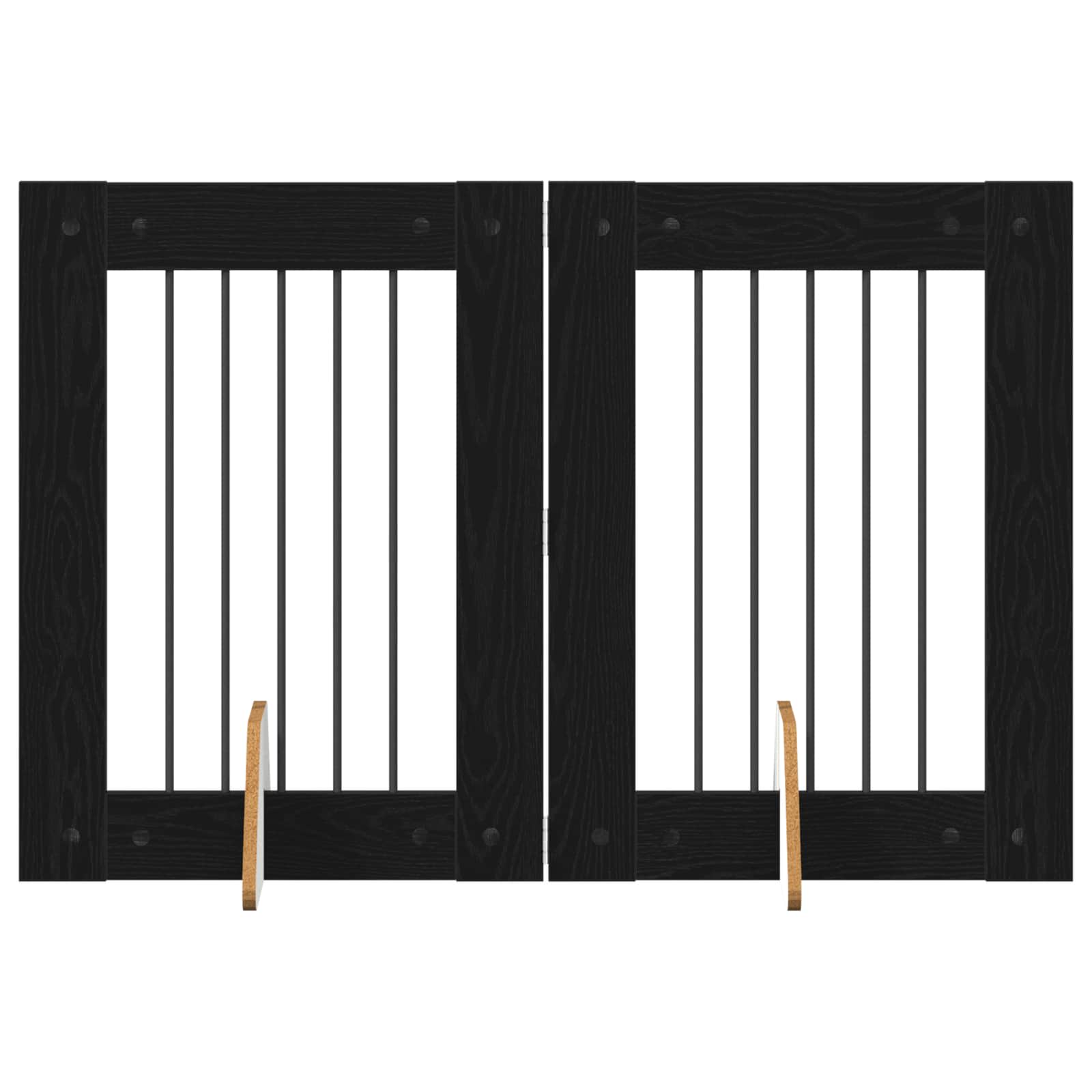 Cancello per cani con supporti 2 pcs Rovere Nero 60 x 80 cm | homemem39