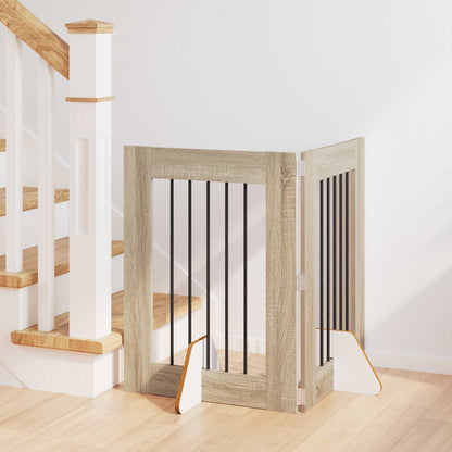 Cancello per cani con supporti 2 pcs Rovere Sonoma 60 x 80 cm | homemem39