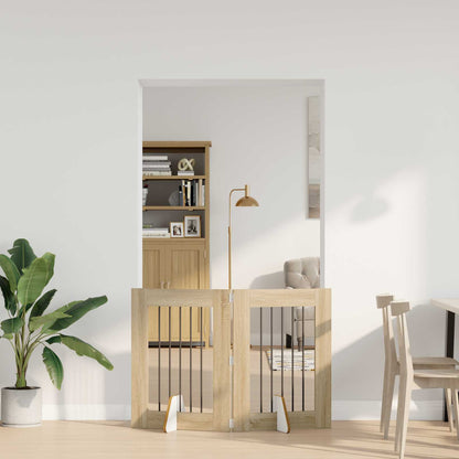 Cancello per cani con supporti 2 pcs Rovere Sonoma 60 x 80 cm | homemem39