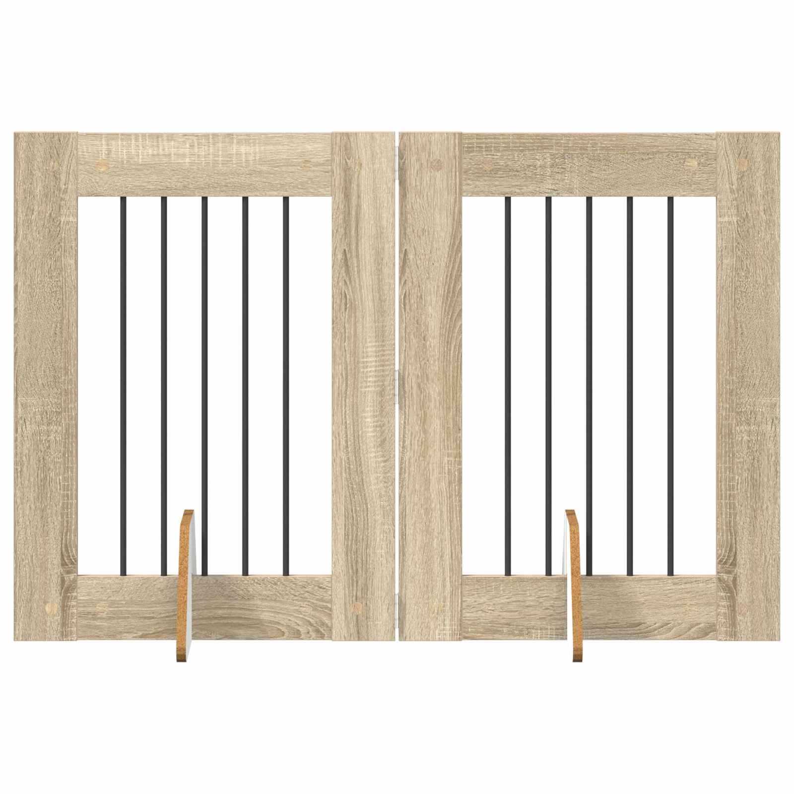 Cancello per cani con supporti 2 pcs Rovere Sonoma 60 x 80 cm | homemem39
