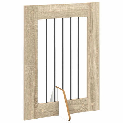 Cancello per cani con supporti 2 pcs Rovere Sonoma 60 x 80 cm | homemem39