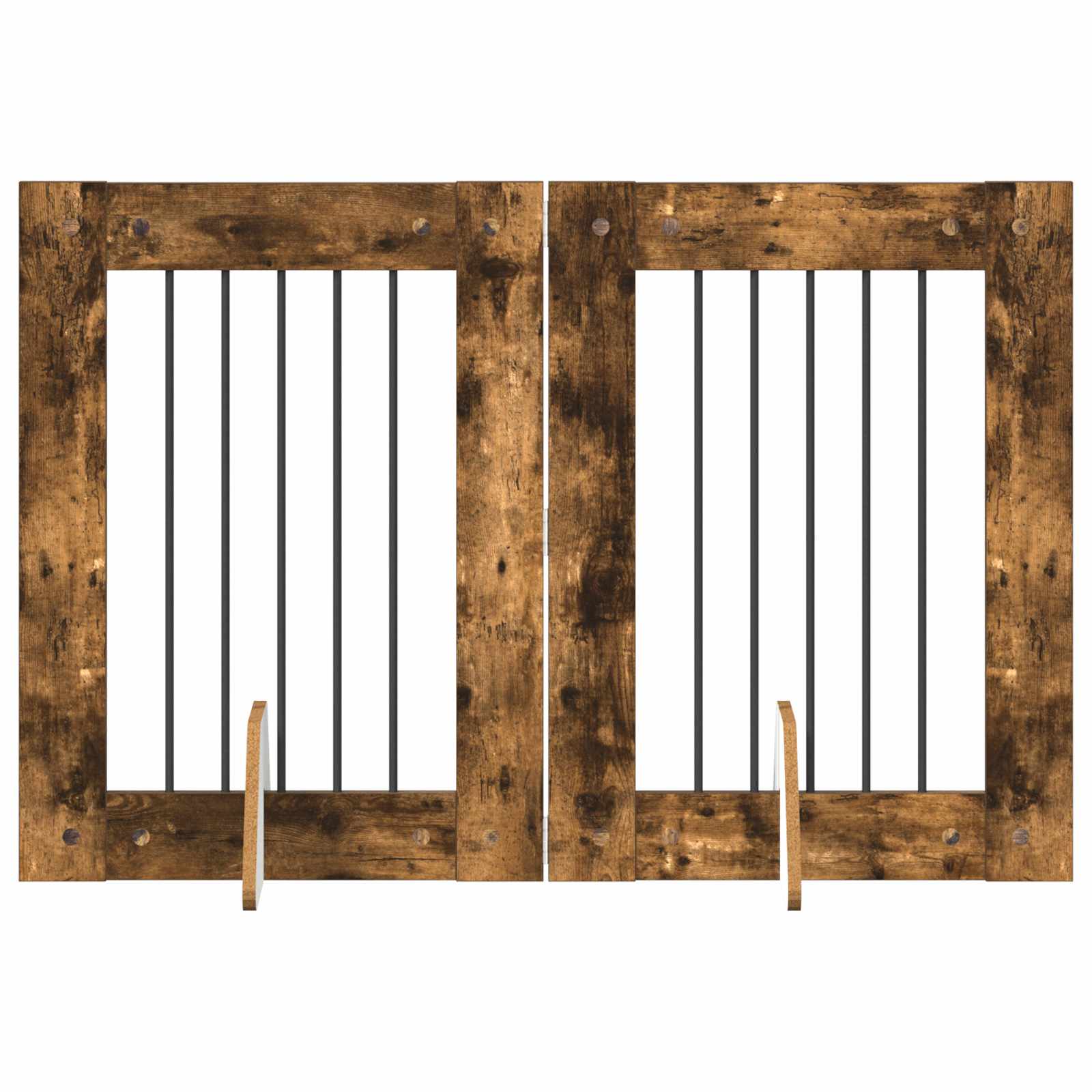 Cancello per cani con supporti 2 pcs Rovere Fumo 60 x 80 cm | homemem39