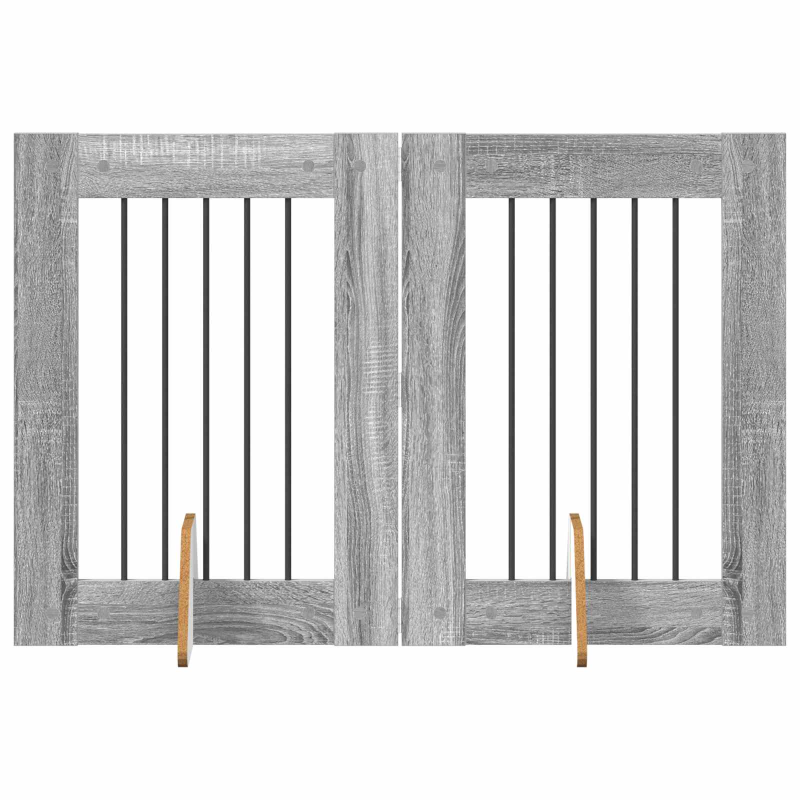 Cancello per cani con supporti 2 pcs Grigio Sonoma 60 x 80 cm | homemem39