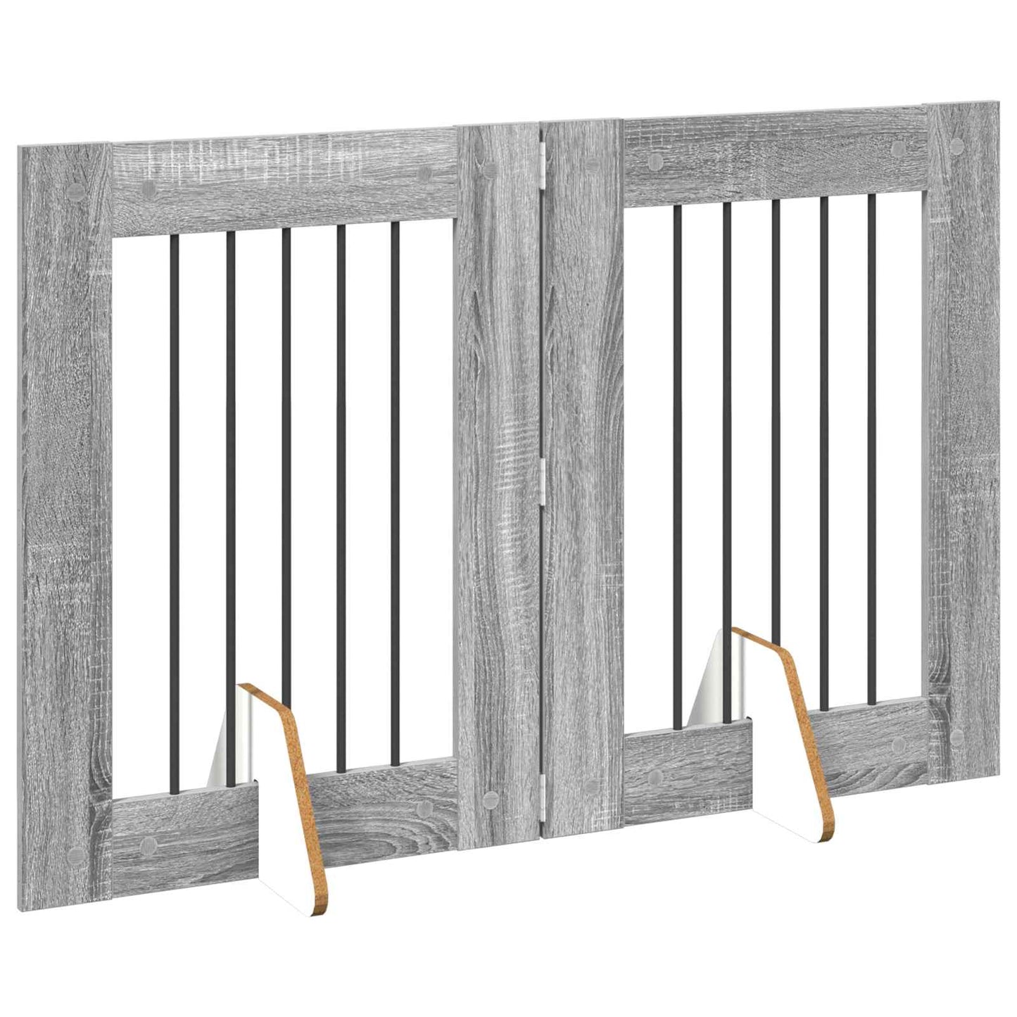 Cancello per cani con supporti 2 pcs Grigio Sonoma 60 x 80 cm | homemem39