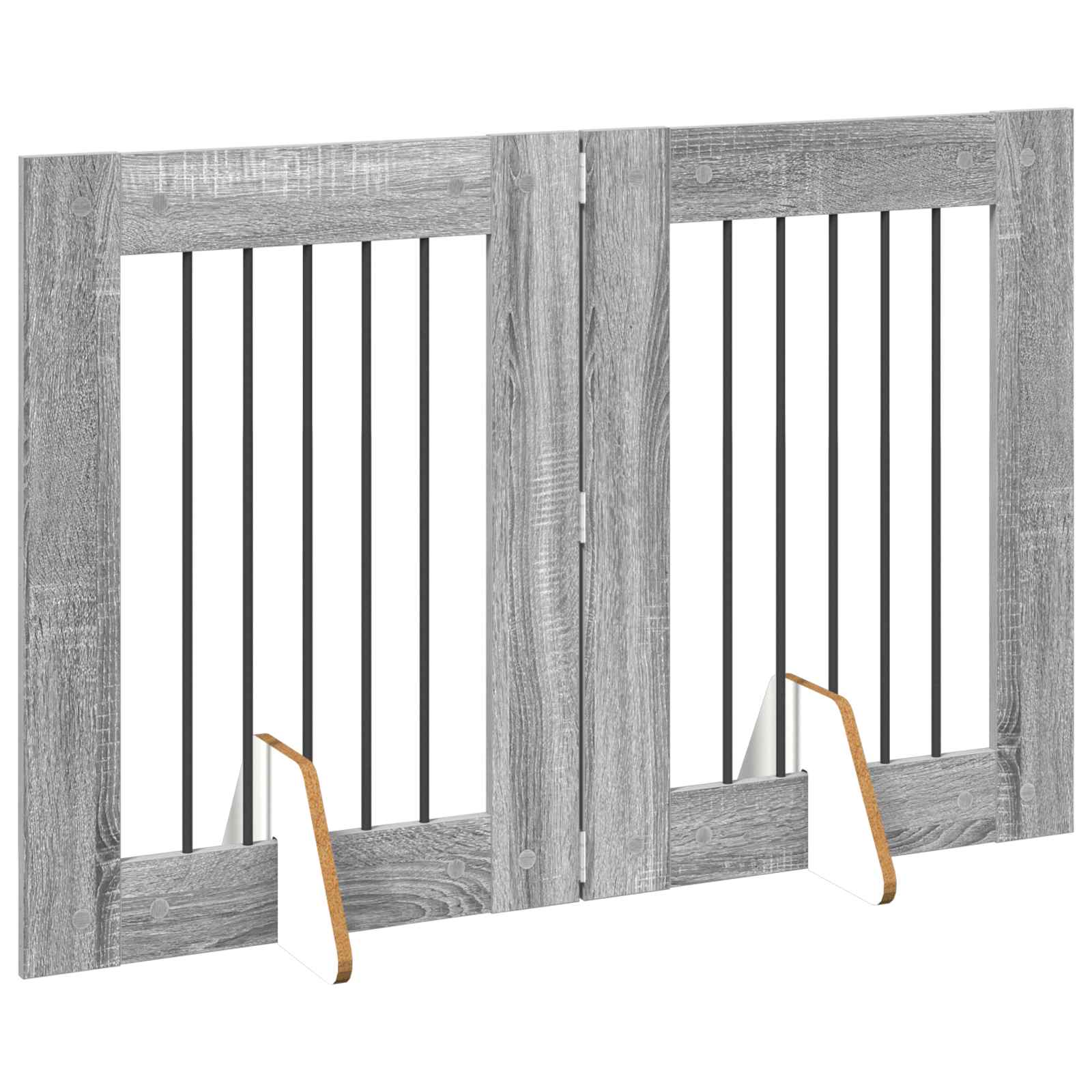Cancello per cani con supporti 2 pcs Grigio Sonoma 60 x 80 cm | homemem39