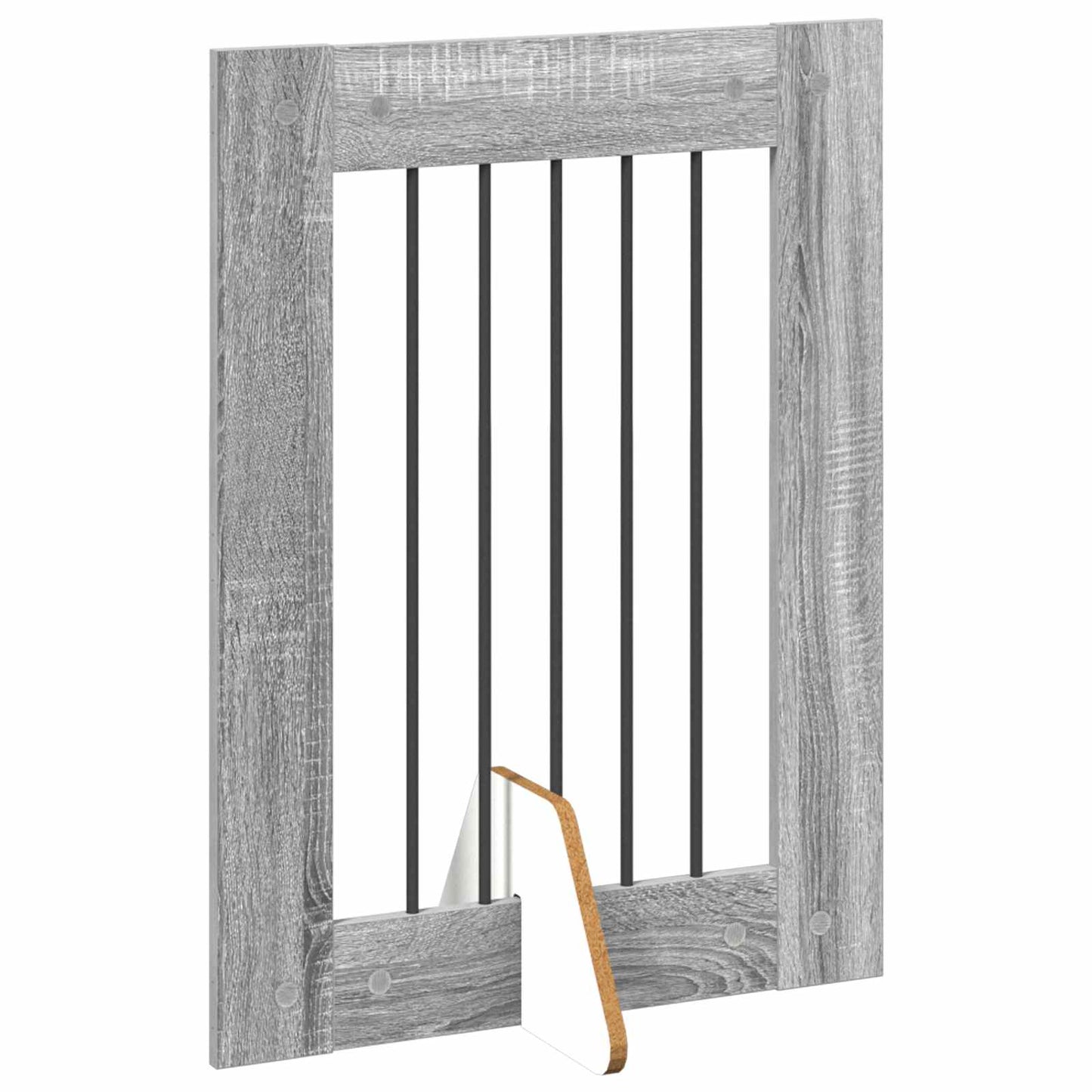 Cancello per cani pieghevole con supporti 2 pcs Grigio Sonoma