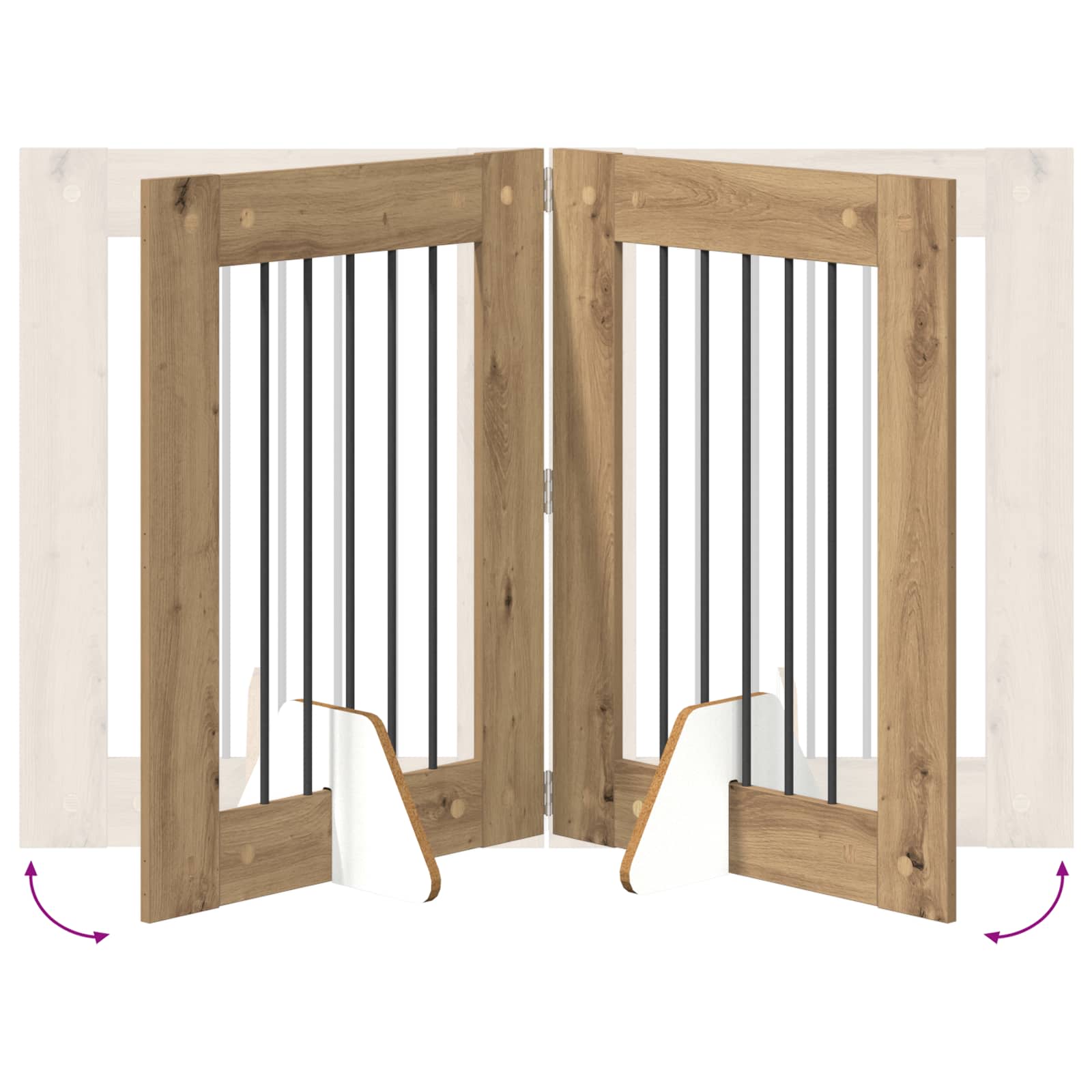 Cancello per cani con supporti 2 pcs Rovere Artigianale | homemem39