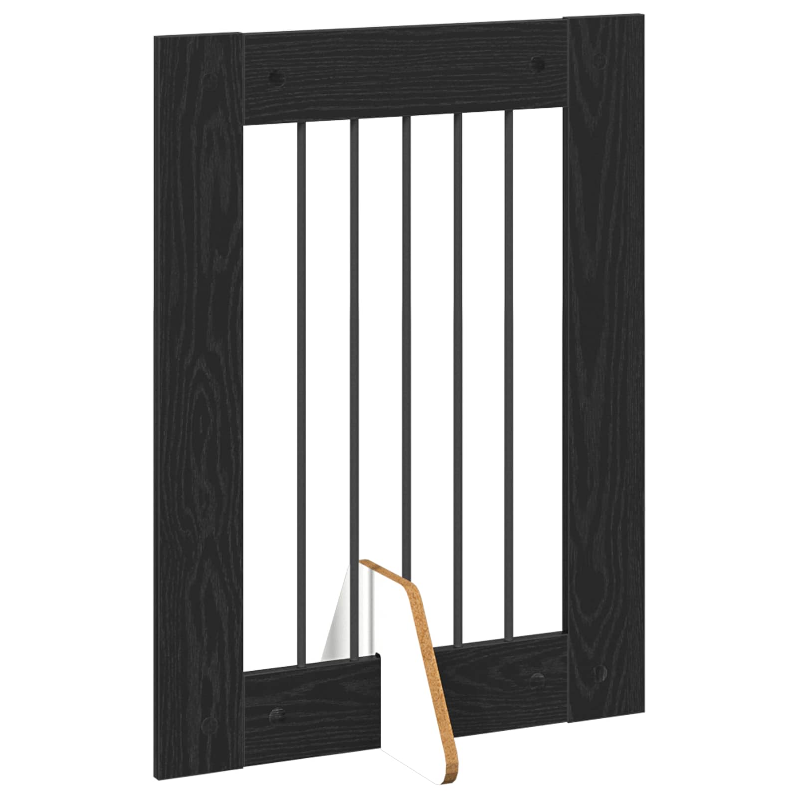 Cancello per cani con supporti 4 pcs Rovere Nero 60 x 80 cm | homemem39