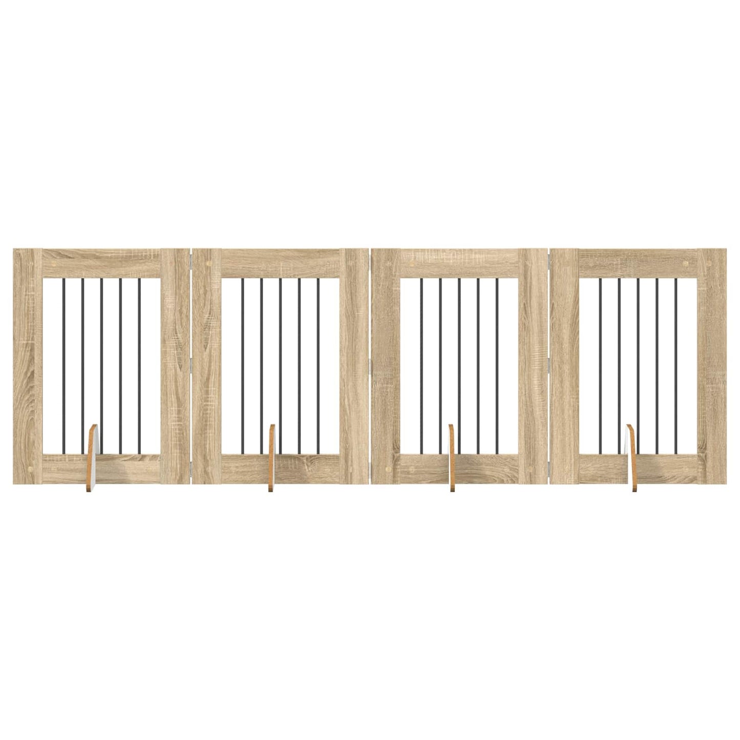 Cancello per cani con supporti 4 pcs Rovere Sonoma 60 x 80 cm | homemem39