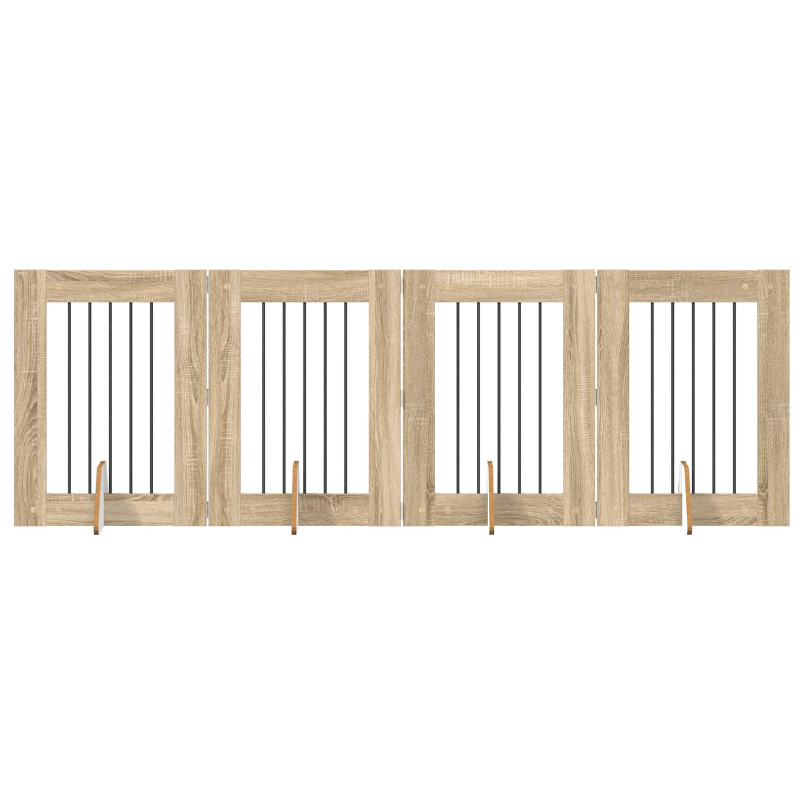 Cancello per cani con supporti 4 pcs Rovere Sonoma 60 x 80 cm | homemem39