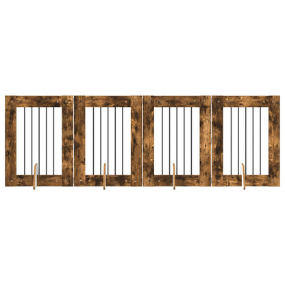 Cancello per cani con supporti 4 pcs Rovere Fumo 60 x 80 cm | homemem39